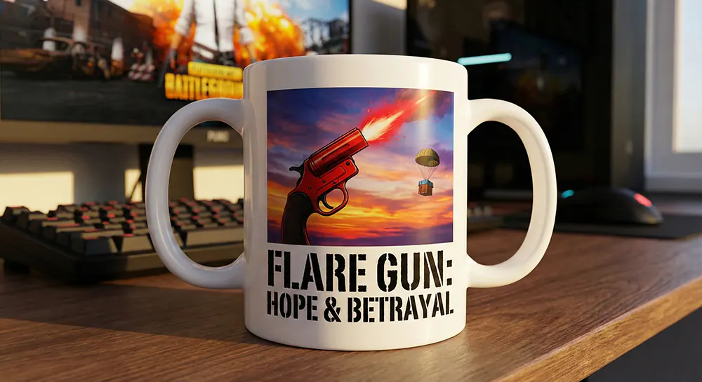 ۱۰ ایده خفن چاپ روی ماگ برای پابجیبازهای حرفهای 16 ماگ پابجی Flare Gun
