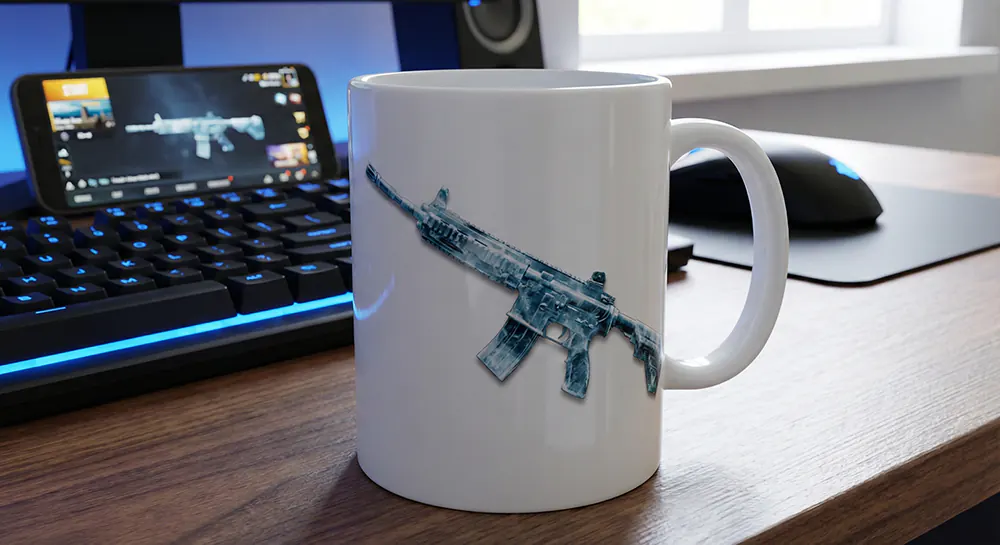 ۱۰ ایده خفن چاپ روی ماگ برای پابجیبازهای حرفهای 12 اسکین M4 یخی (M416 Glacier)